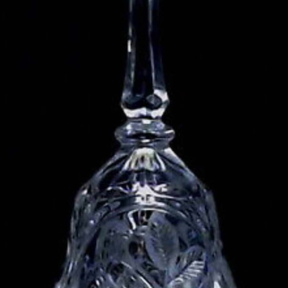 Hofbauer 8" Cut Crystal Hand Bell Bird Etched in 3 Sides
